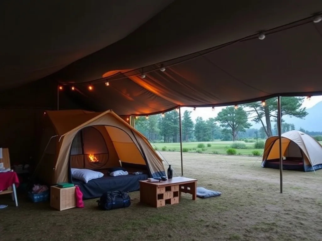 Remote campsite management for events, high quality and organized setup, attention to logistical details and service continuity