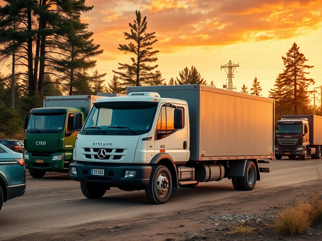 Logistics services in camp management, showcasing resource management like water and electricity, transportation solutions, photorealistic, high quality